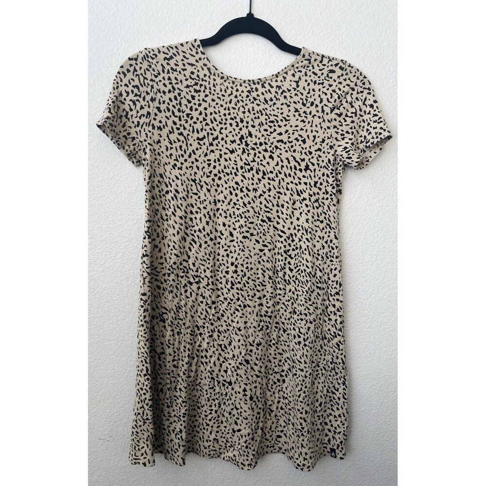 Volcom Girls High Wired Dress L 10/12 Leopard Print Scoop Back Viscose Stretch
